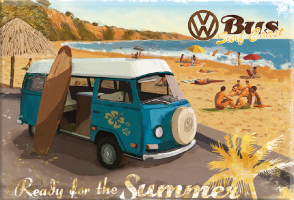 Magnet 6x8cm - VW Bulli - Ready for the Summer