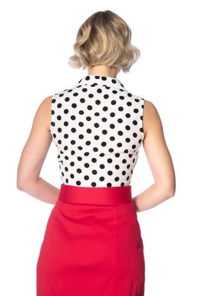 Banned Rockabilly - Polka Love Tie Top