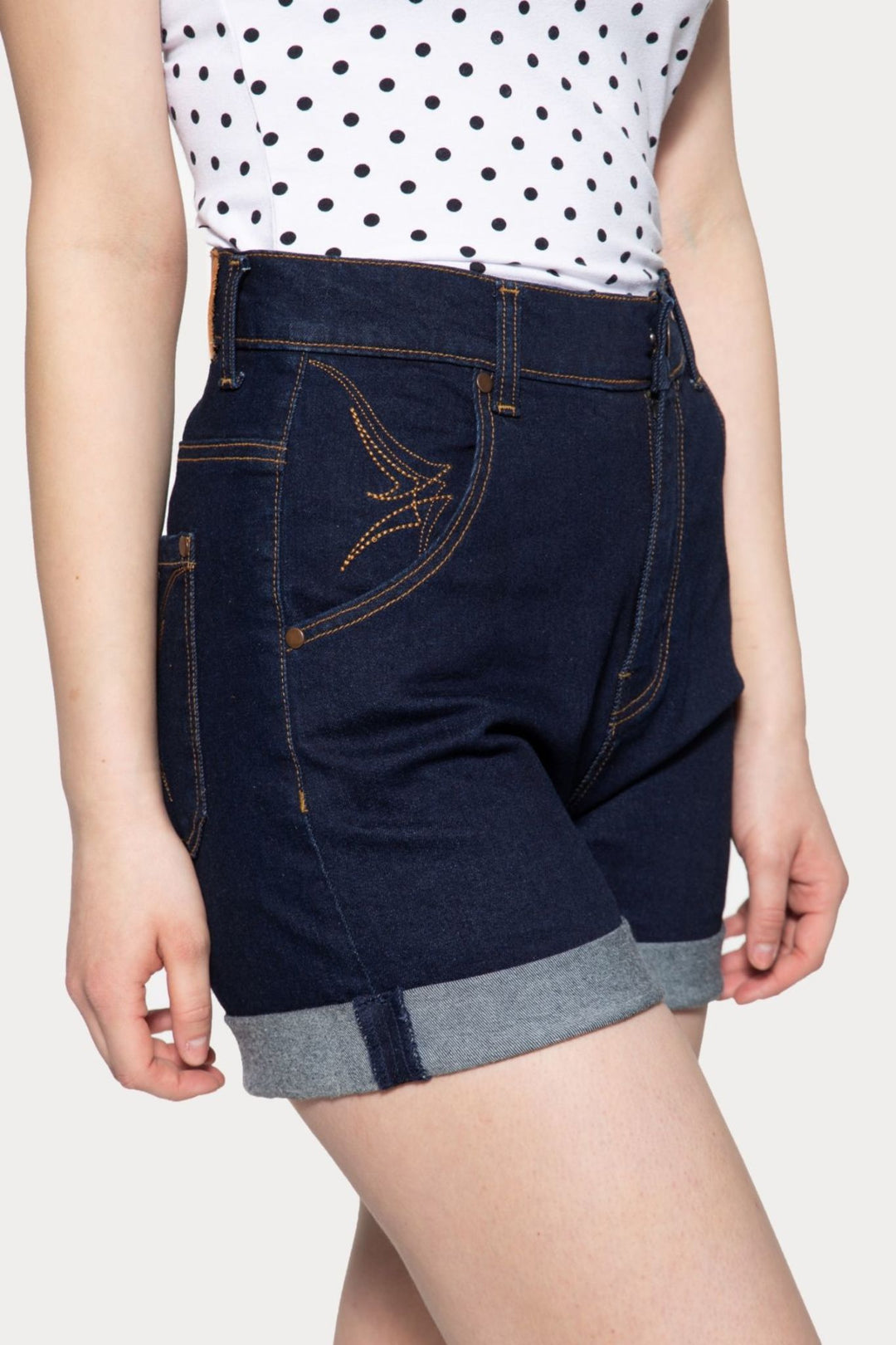 Queen Kerosin - Short en Jean Taille Haute