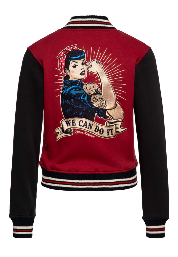 Queen Kerosin - College Jacke »We can do it« in bordeauxrot