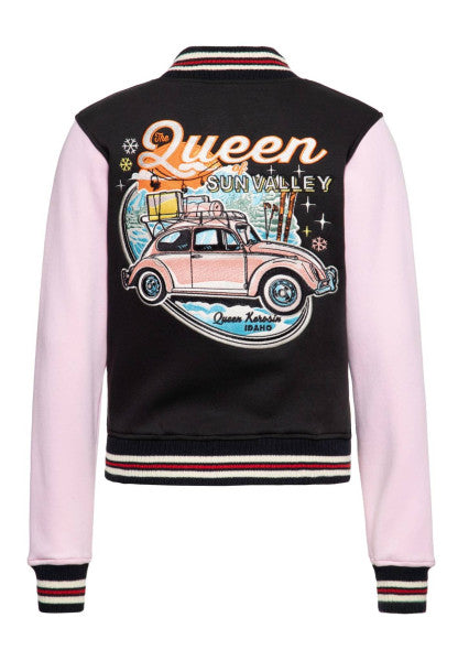 Queen Kerosin – Collegejacke "The Queen of Sun Valley" in zwart