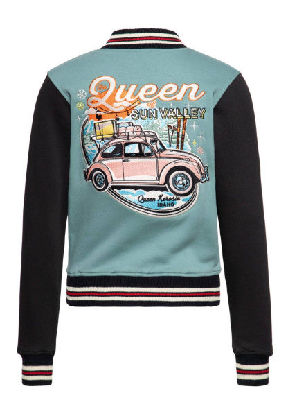 Queen Kerosin - Collegejacke "The Queen of Sun Valley" in verde fumo