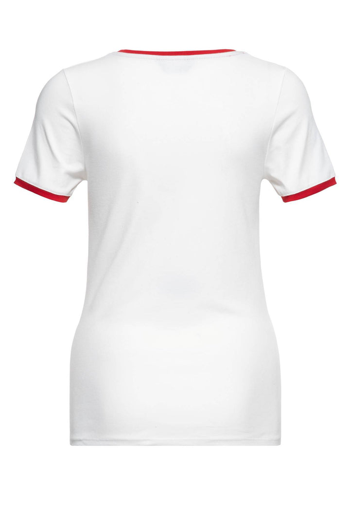 Queen Kerosin – Ringer T-Shirt «Lago di Garda» in weiß