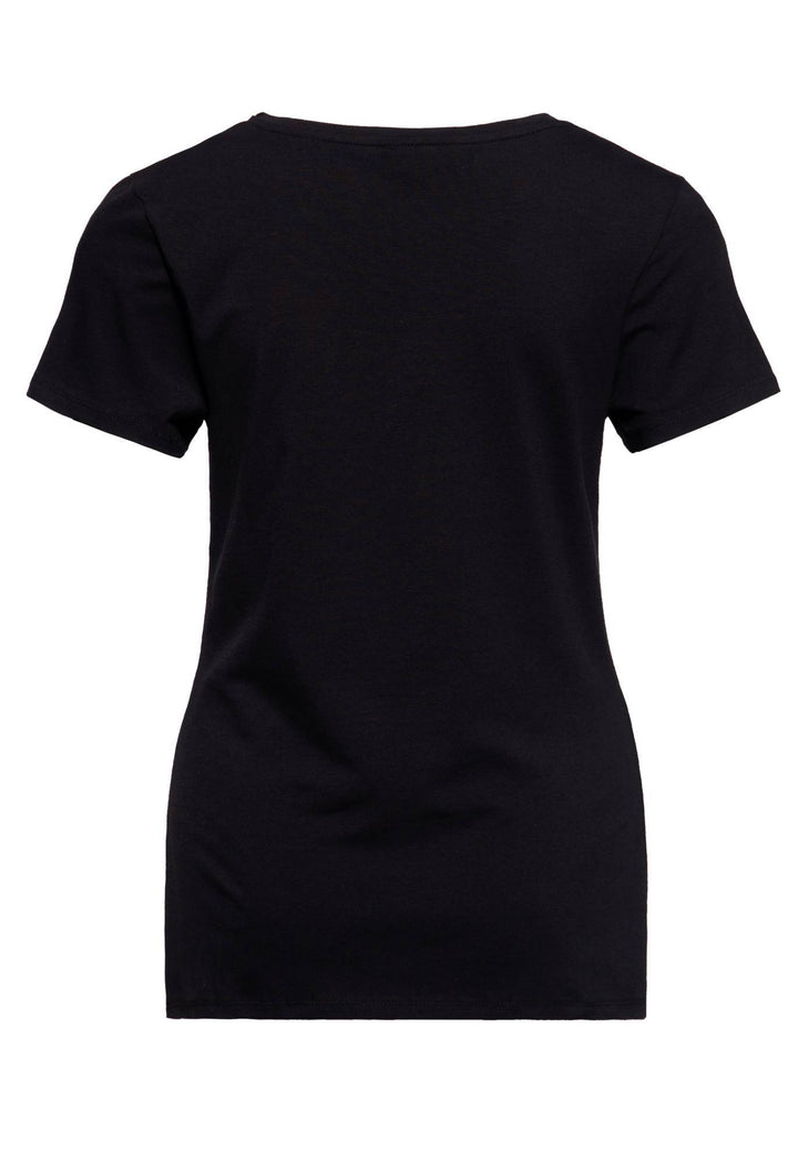 Queen Kerosin – Basic T-Shirt «Beatle Queen» in schwarz