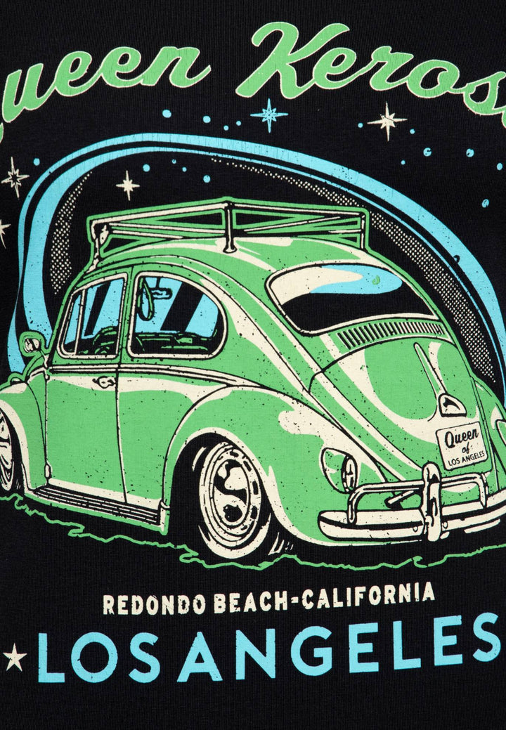 Queen Kerosin – Basic T-Shirt «Beatle Queen» in schwarz