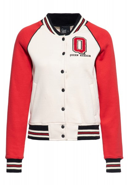 Queen Kerosin - College Sweatjacke »Q« in rot