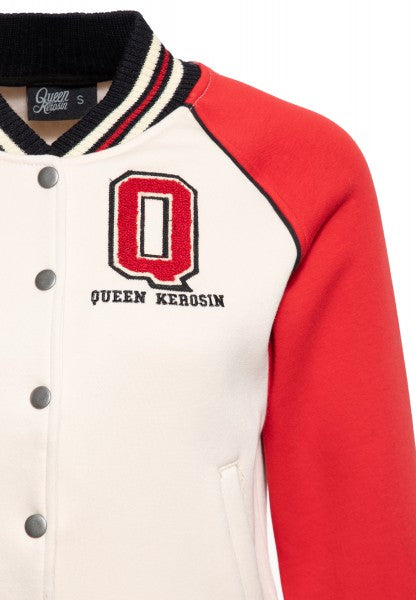 Queen Kerosin - College Sweatjacke »Q« in rot