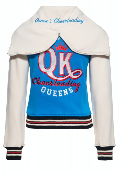 Queen Kerosin - College Hooded Sweat Jacket "Wonder Woman" in blue