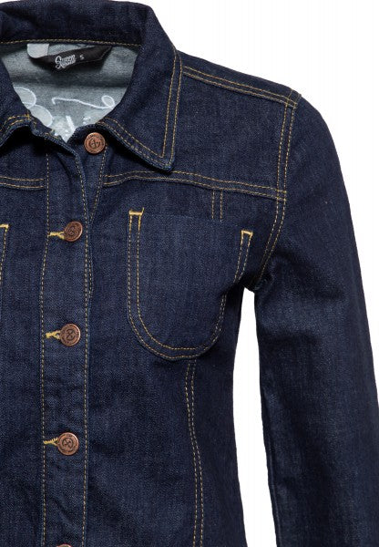 Queen Kerosin - Veste de travail en denim "Rock n Roll Rebel Queen"