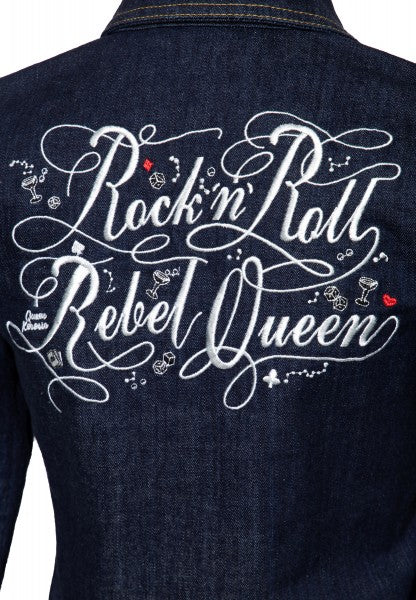 Queen Kerosin - Denim Werkjack "Rock n Roll Rebel Queen"