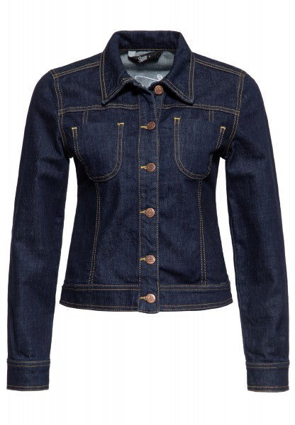 Queen Kerosin - Denim Workwear Jacke "Rock n Roll Rebel Queen"