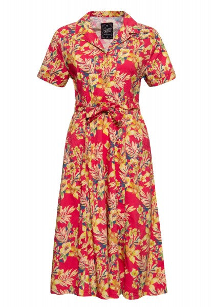 Queen Kerosin - Swing Dress "Hawaii Red"