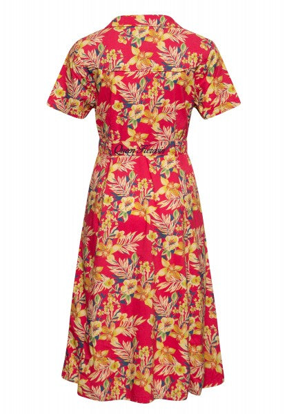 Queen Kerosin - Swing Dress "Hawaii Red"