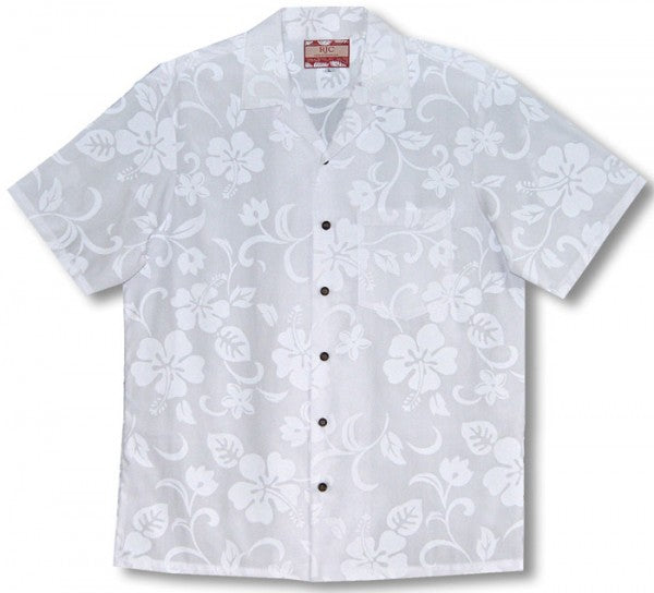 RJC - Camisa Hawaii Flores en blanco