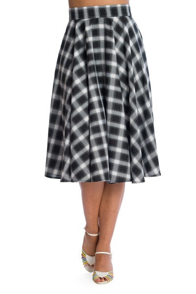 Banned Retro - Sail Check Flare Skirt