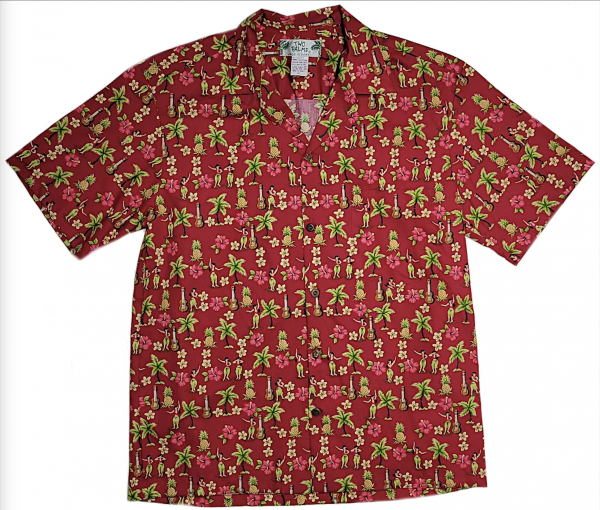 Two Palms - Chemise Hula Gal Hawaii en rouge