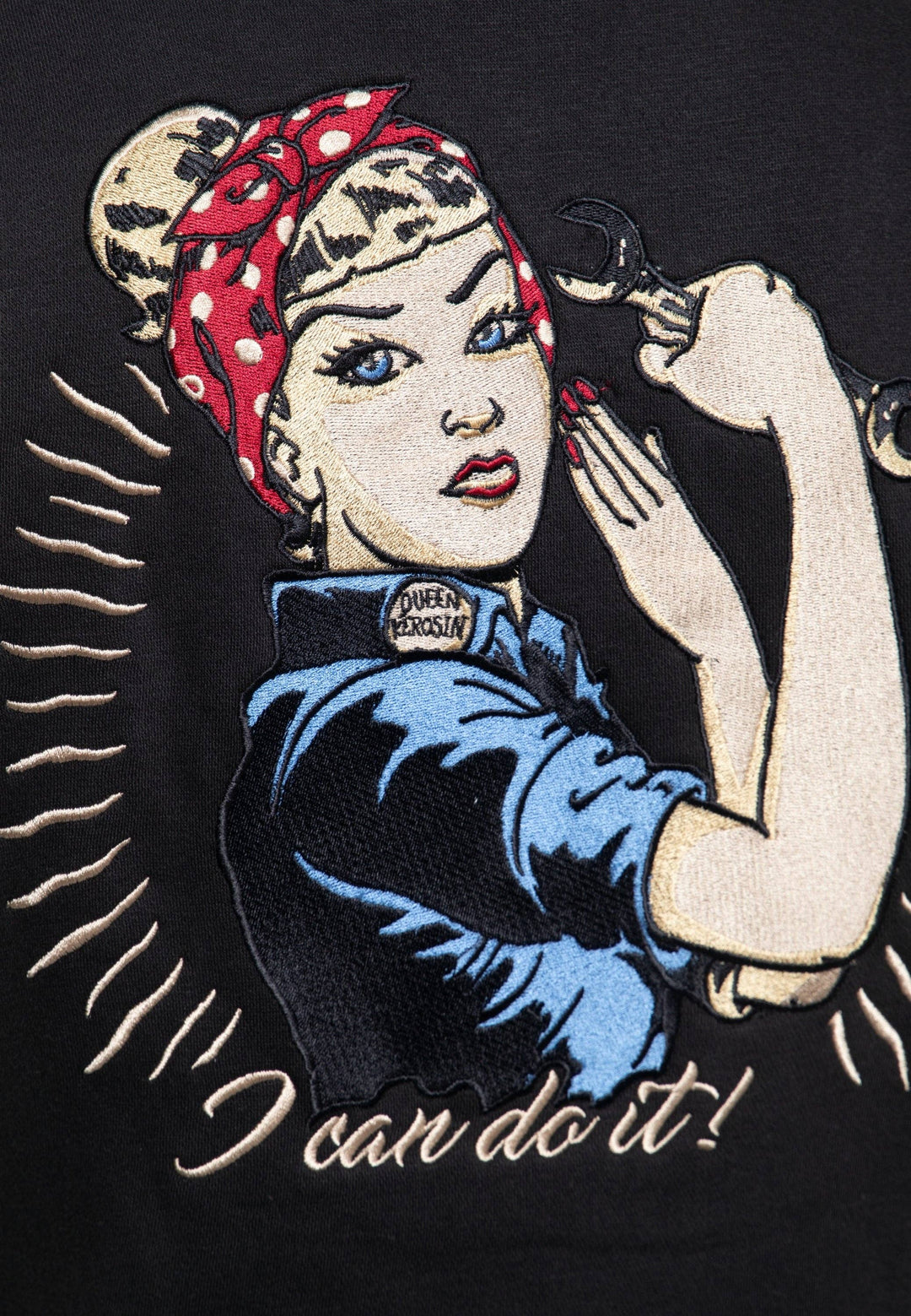 Queen Kerosin – Collegejacke "I Can Do It" in schwarz