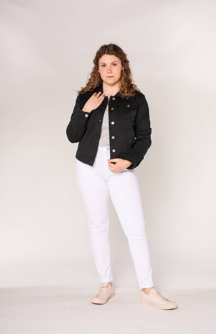 Kurze Stretch-Jacke in navy