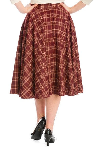 Banned Retro - Adore Her Check Shirt in bordeaux