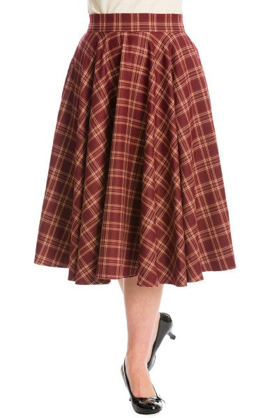 Banned Retro - Adore Her Check Shirt in bordeaux