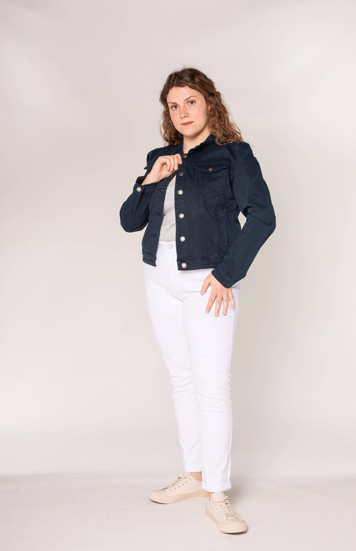 Kurze Stretch-Jacke in navy