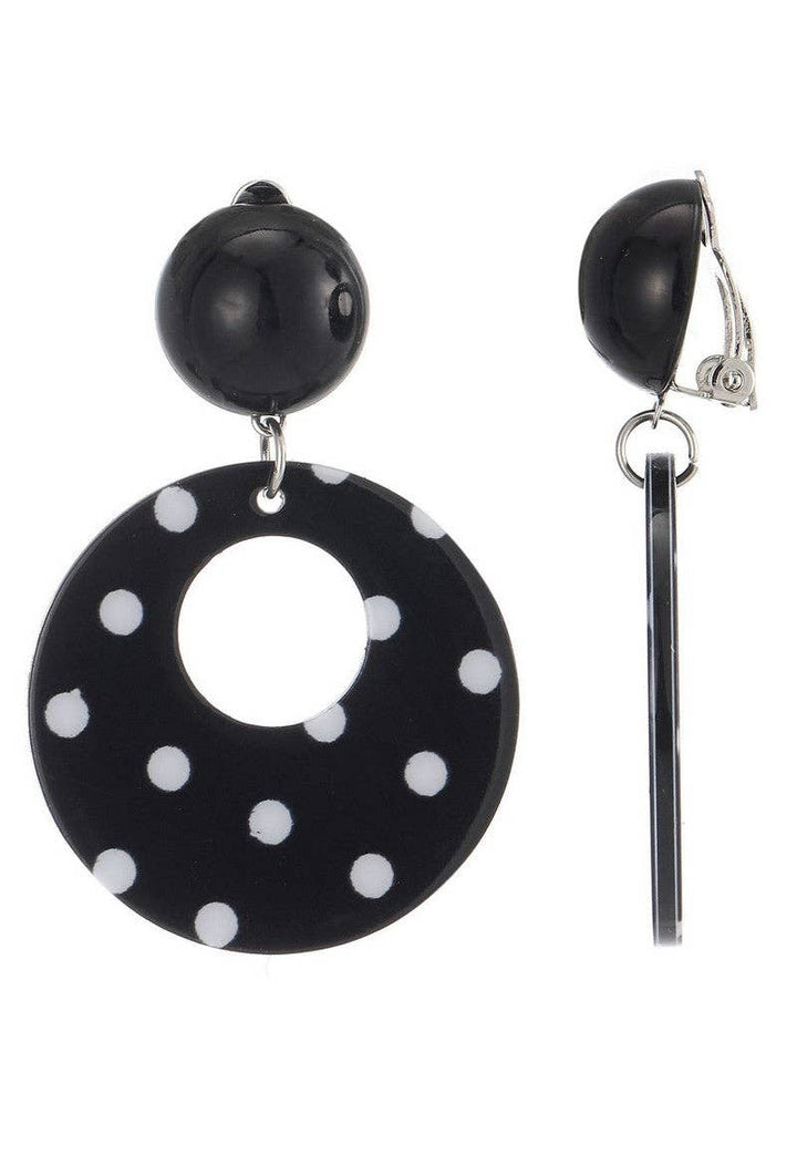 Florencia Clip-Ohrringe Polkadot schwarz