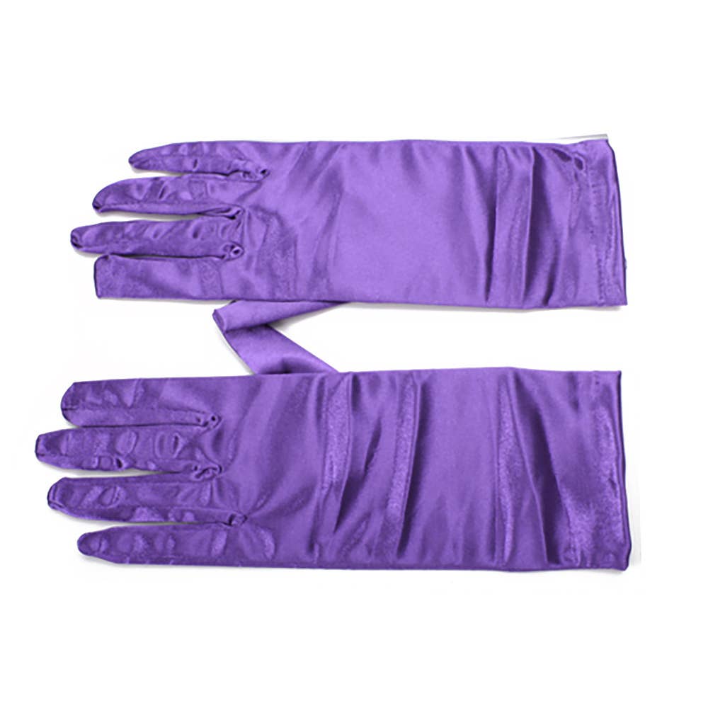 kurze Satin-Handschuhe purple