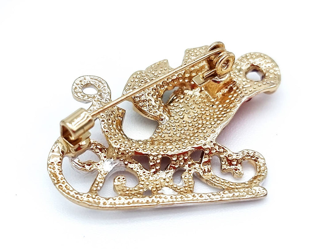 Weihnachtsbrosche „Santa's Sleigh“