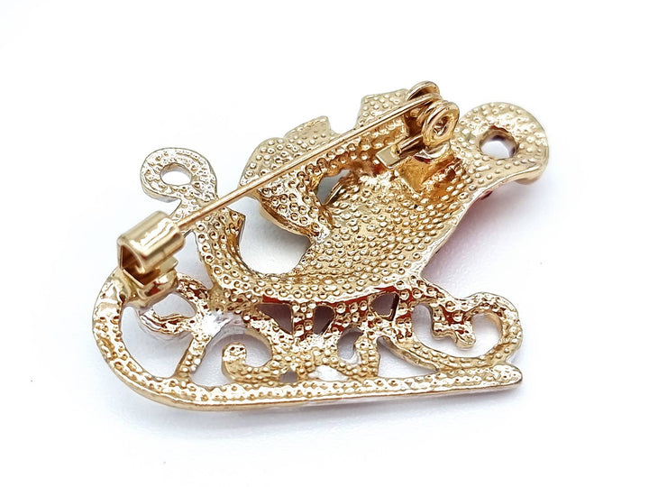 Weihnachtsbrosche „Santa's Sleigh“