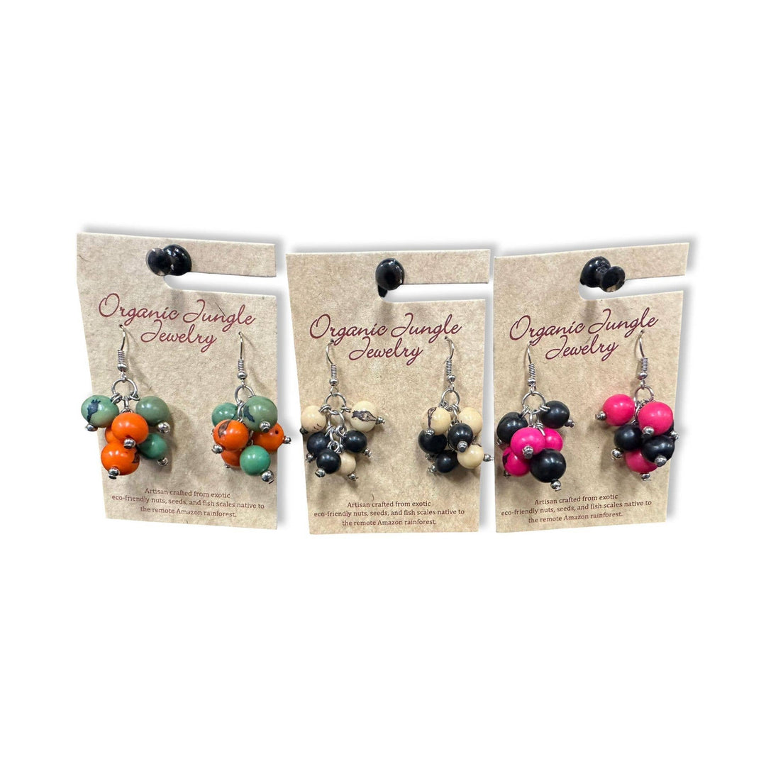 Amazon Acai Seed Earrings, handmade, Peru