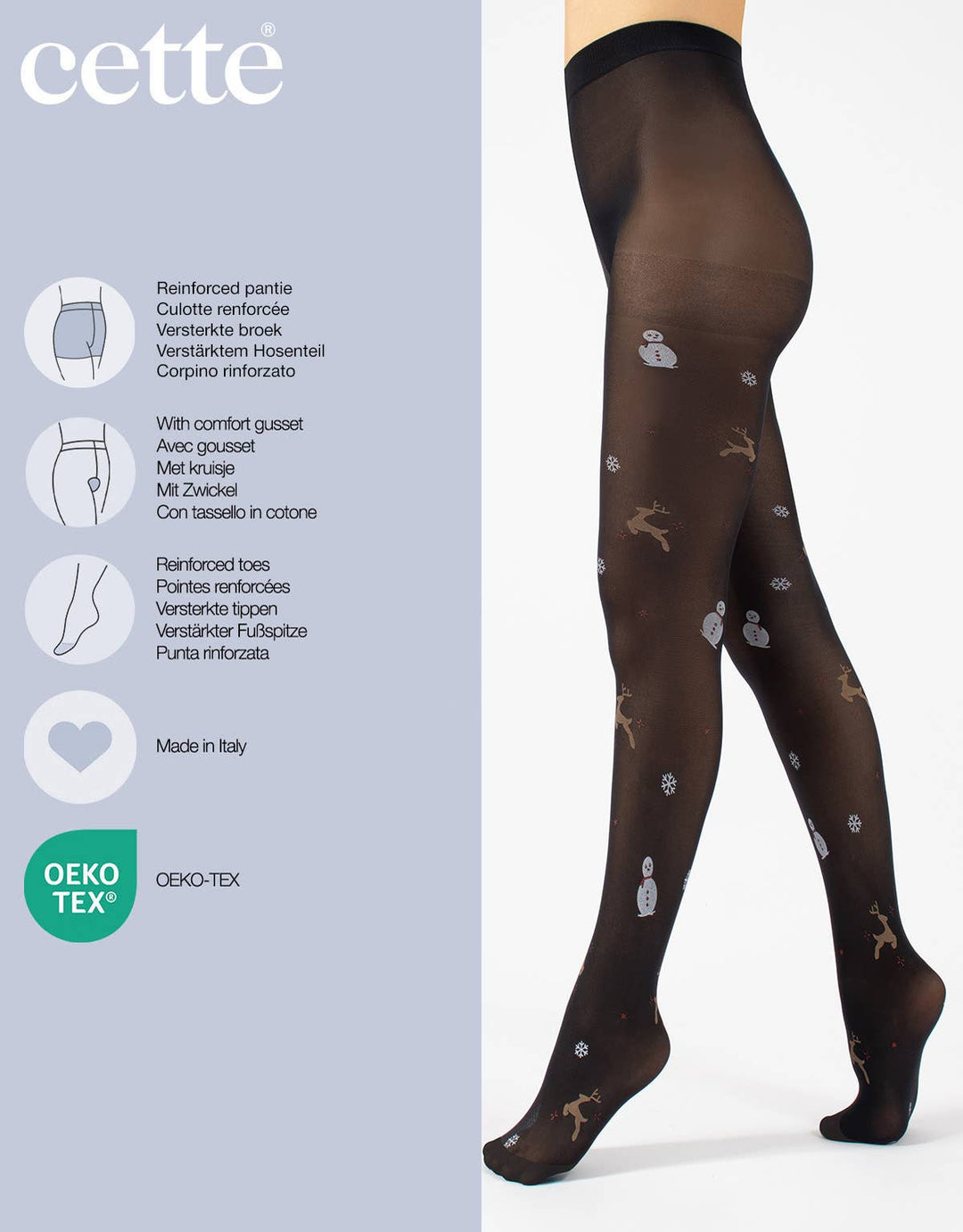 Cette - Weihnachts Strumpfhose Schneemann - 40 DEN