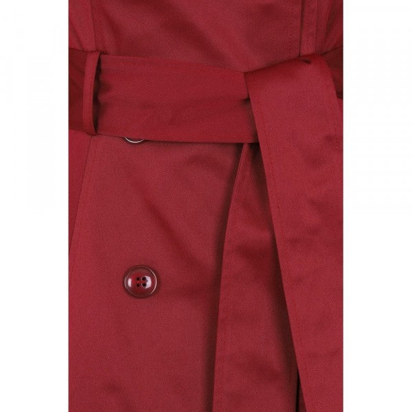 Collectif Womenswear - Korrina Swing Trench Coat in wine red