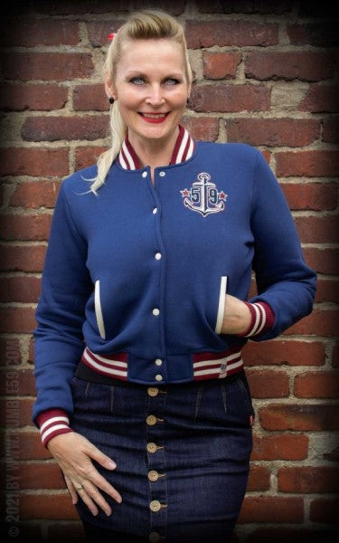 Rumble59 - Ladies Sweat College Jacket - Anchors aweigh!