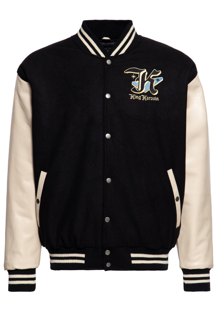 King Kerosin – Chaqueta de invierno College "Detroit Greaser" ecru