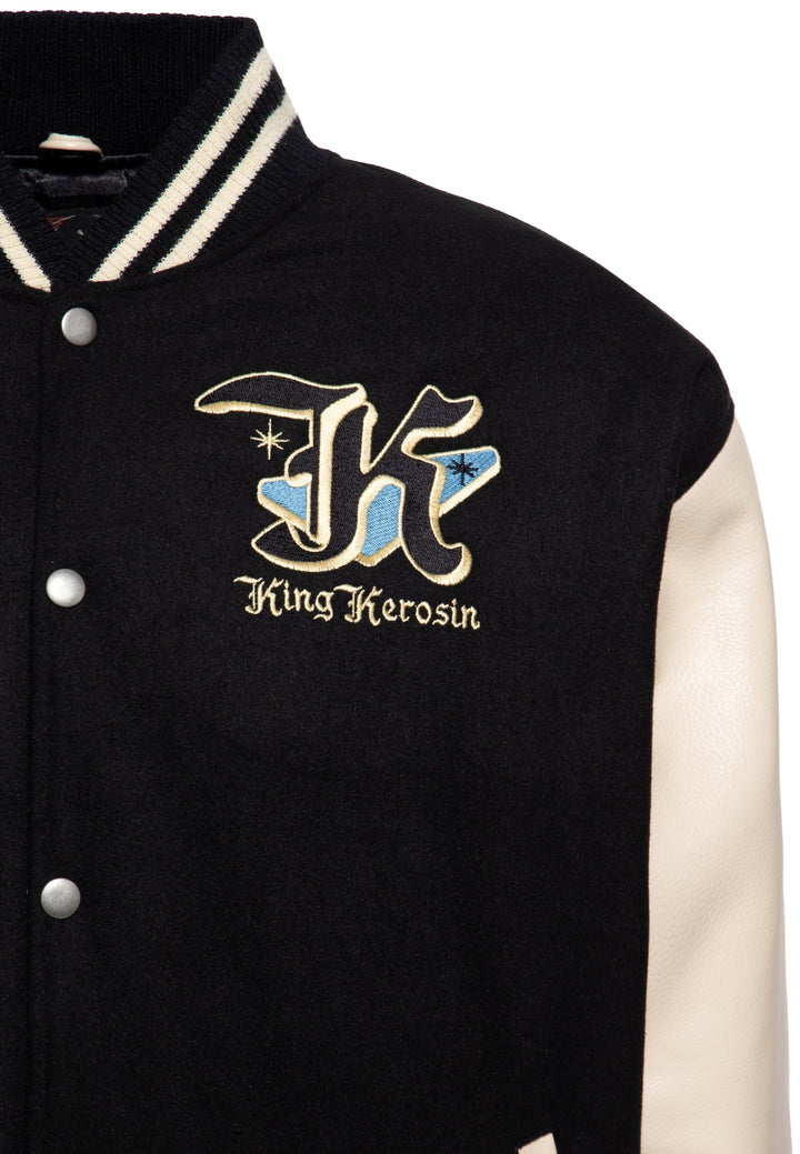 King Kerosin – Chaqueta de invierno College "Detroit Greaser" ecru