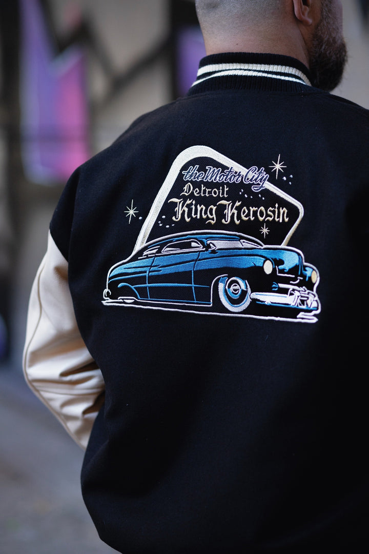 King Kerosin – Chaqueta de invierno College "Detroit Greaser" ecru