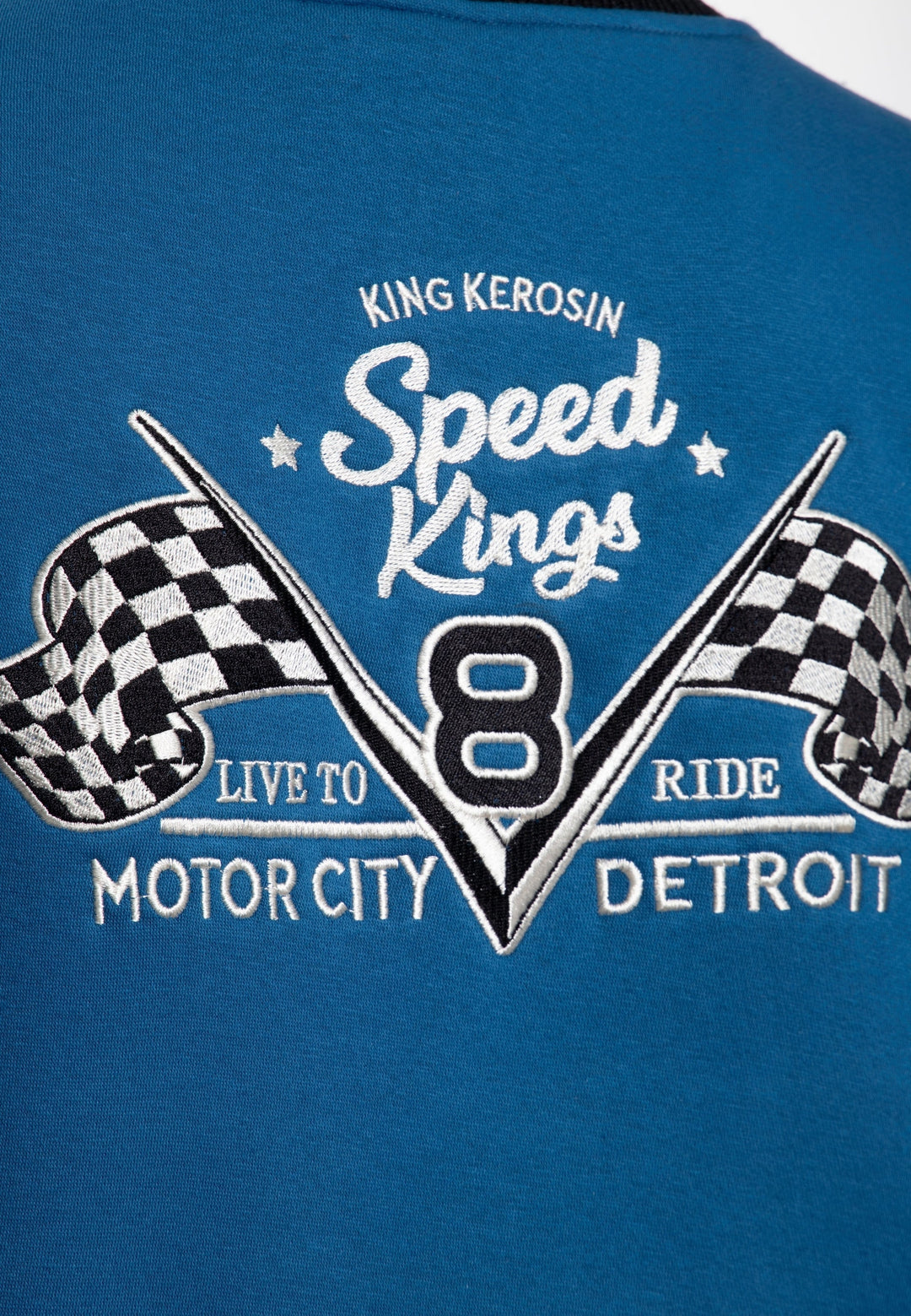 King Kerosin – Giacca da college per uomo "Speed Kings V8" blu