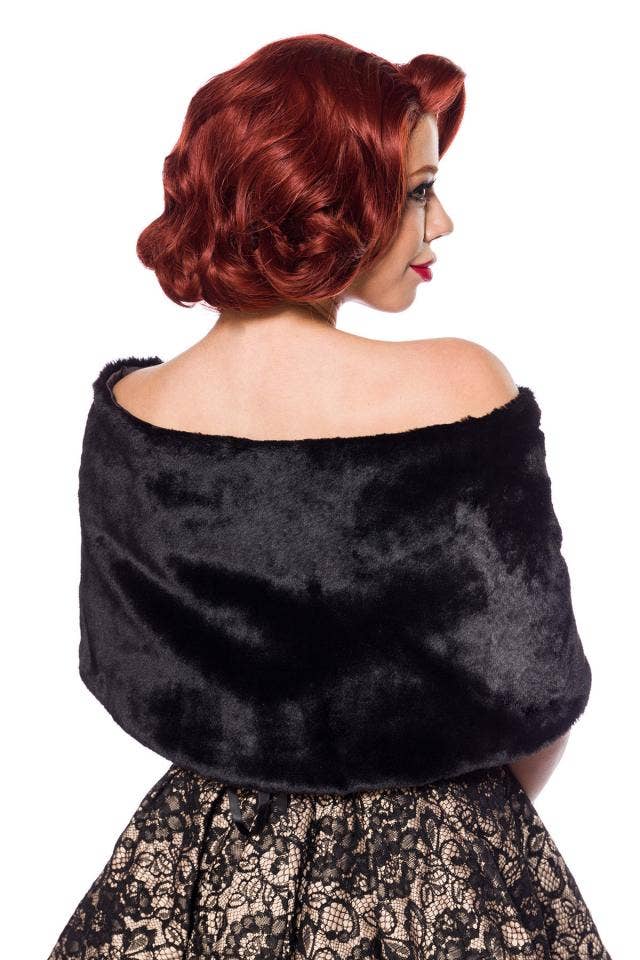 Belsira - Bolero made of Faux Fur Black