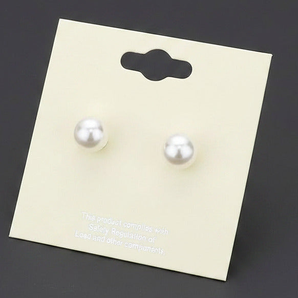 Perlenohrstecker ivory