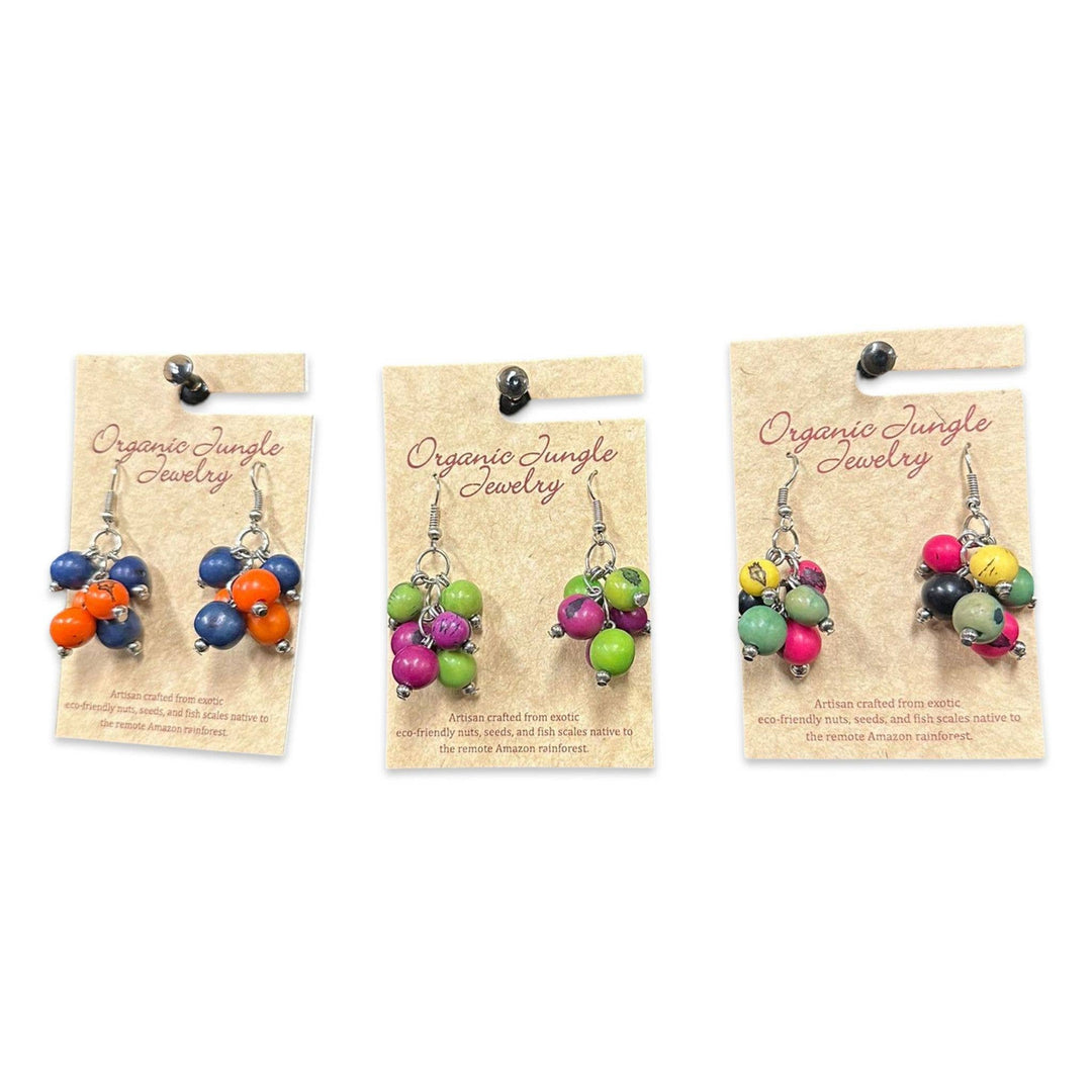 Amazon Acai Seed Earrings, handmade, Peru