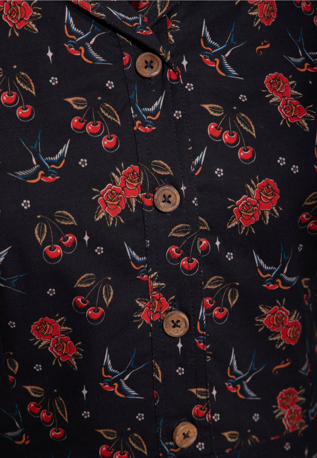 King Kerosin - Hawaiibluse Cherries & Roses