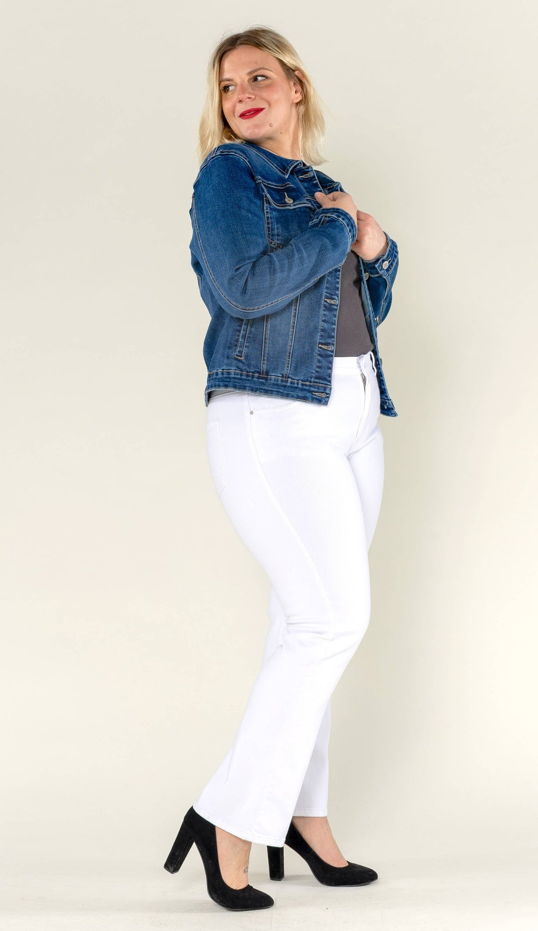 Stretch-Jeansjacke blau
