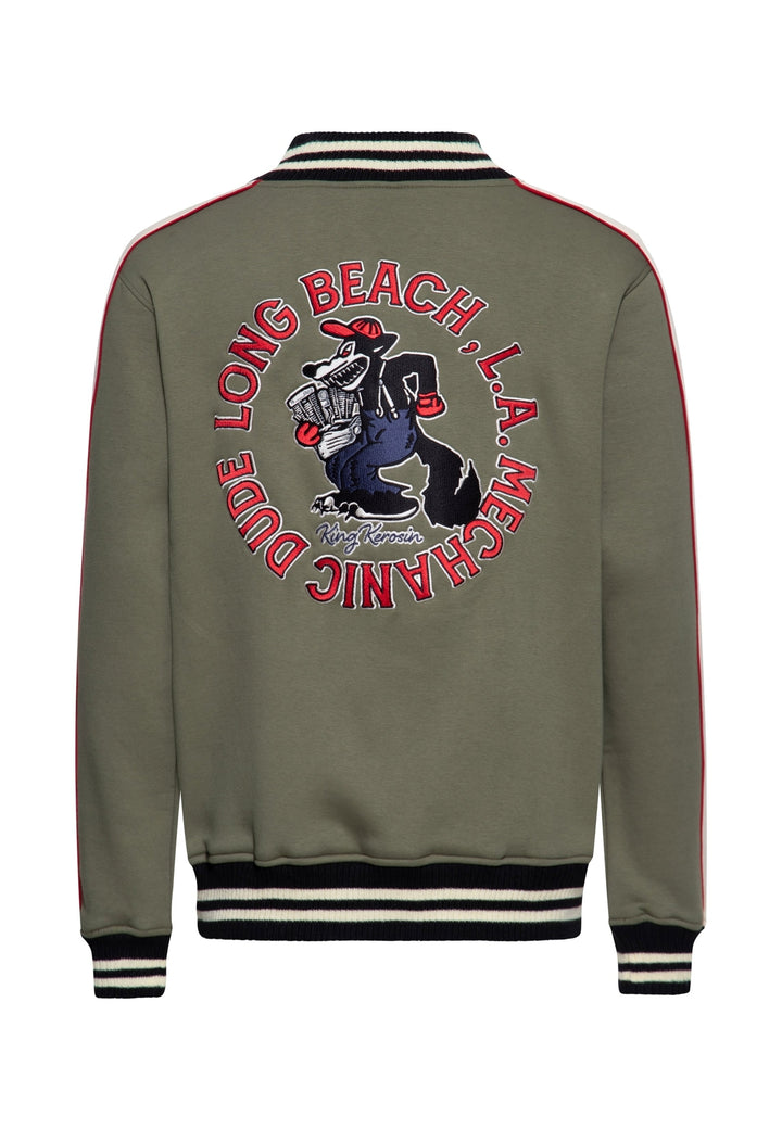 King Kerosin –  Collegejacke Long Beach Mechanic Dude khaki