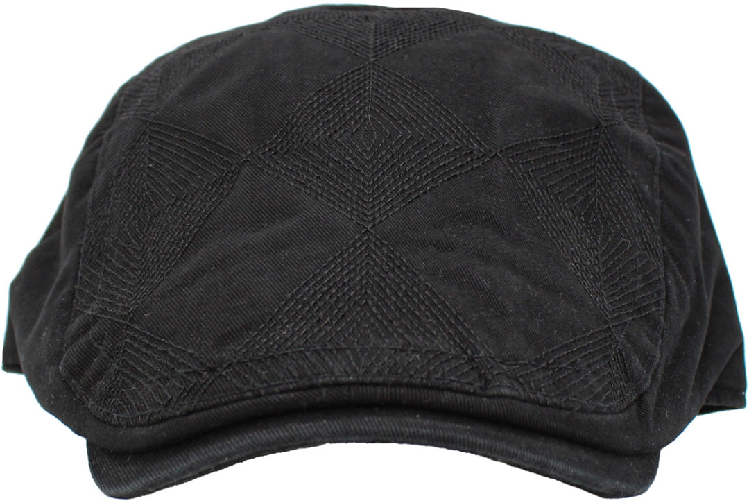 Classic Newsboy Ivy Cap, Diamond Pattern, Black