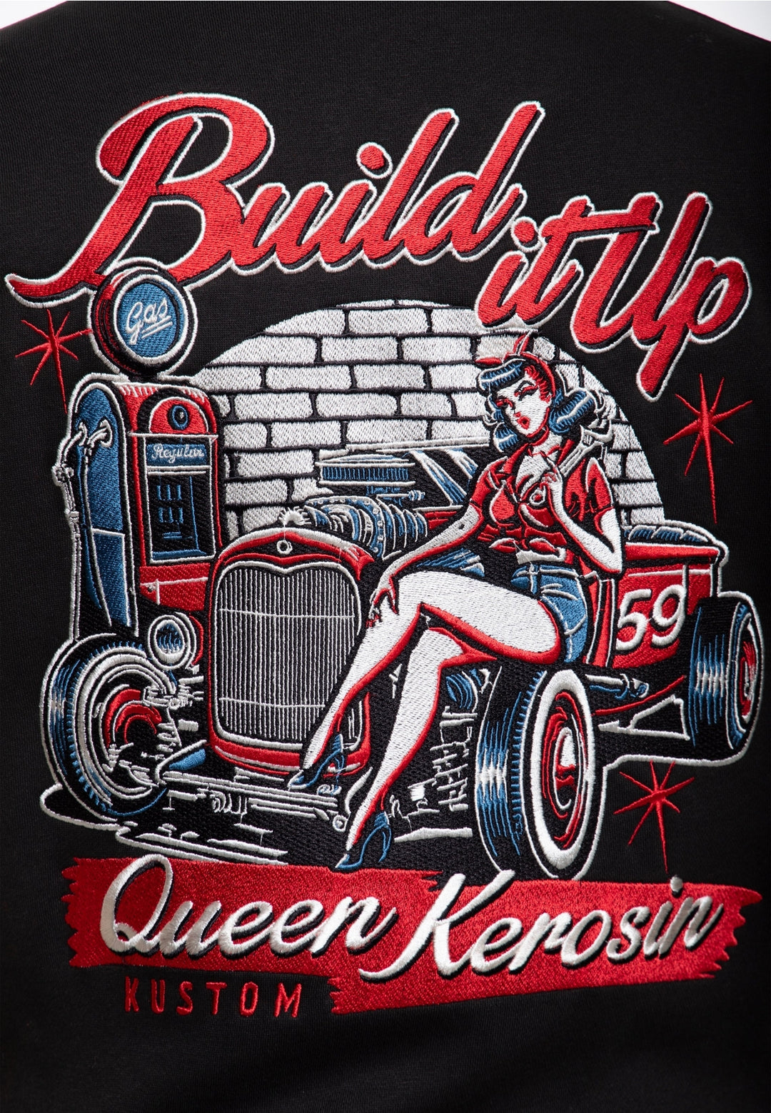 Queen Kerosin - Collegejacke Built it up black