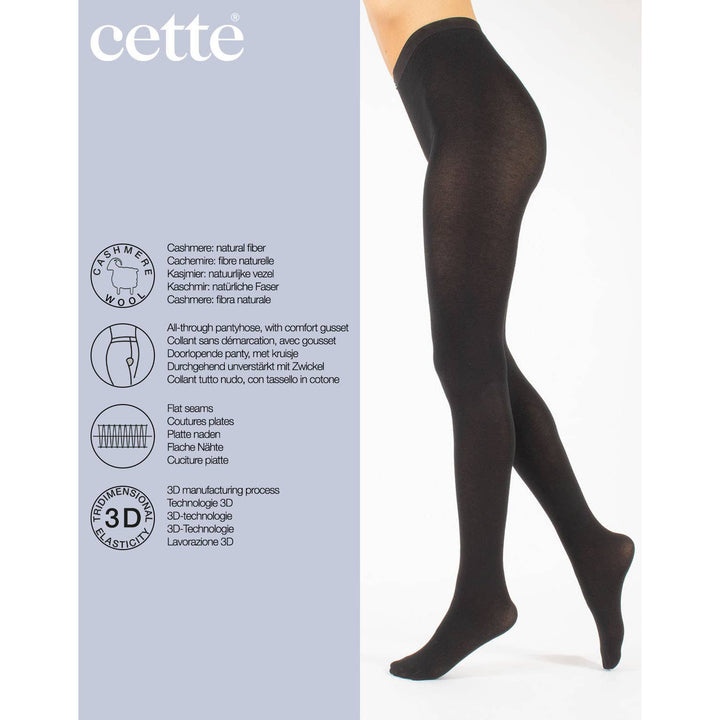 This - Cashmere wool tights 150 DEN, winter tights in black