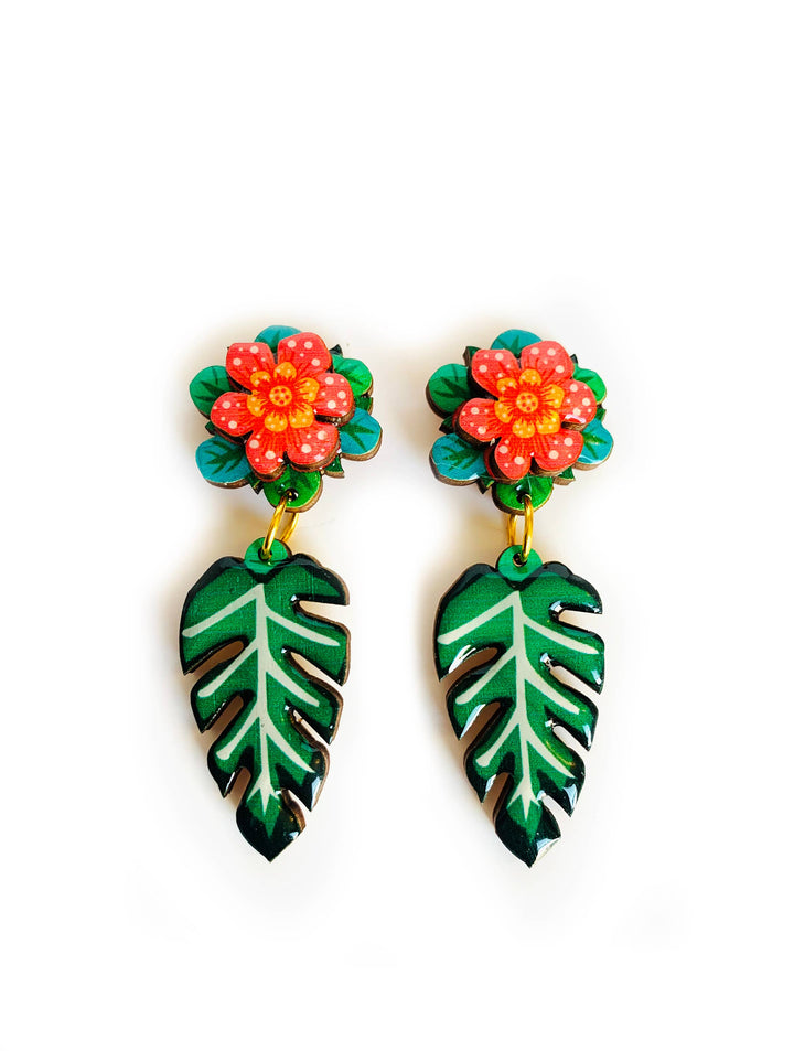 Rosie Rose Parker – Tropische Blumen-Ohrringe