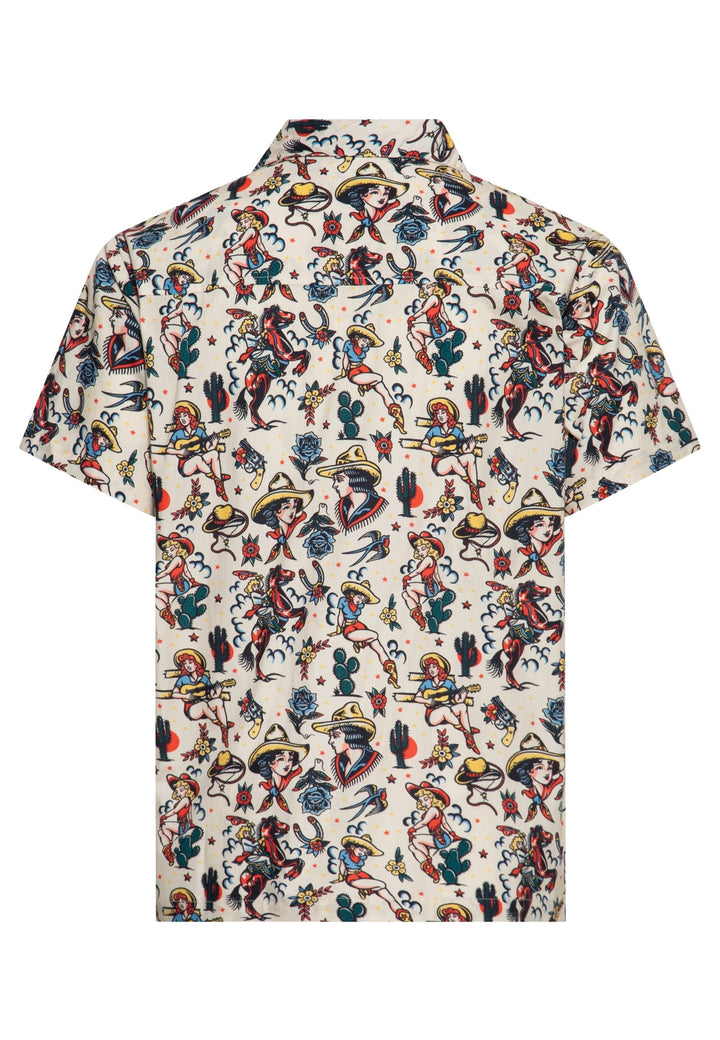 King Kerosin - Hawaiihemd Cowgirl offwhite