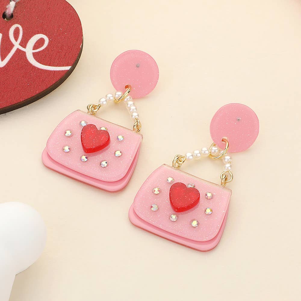 Handtaschen Ohrringe rosa