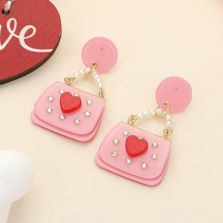 Handtaschen Ohrringe rosa